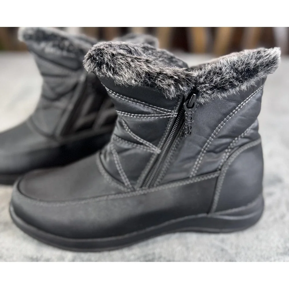 Totes Boots Womens Size 7 Fauna II Winter Snow Waterproof Faux Fur Zip Warm